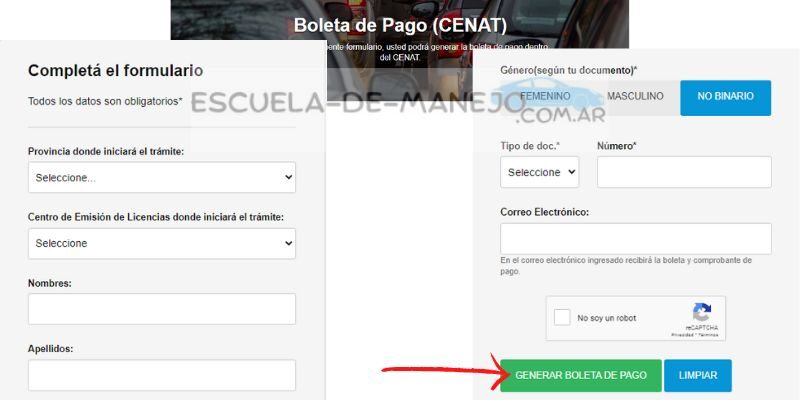 como generar y pagar boleta del cenat