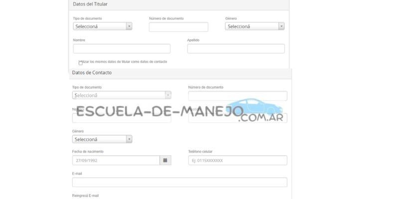 completar datos del titular turno para vtv caba