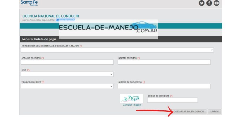 generar boleta de pago cenat santa fe
