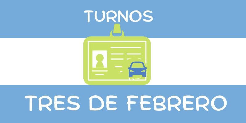 turnos registro de conducir tres de febrero